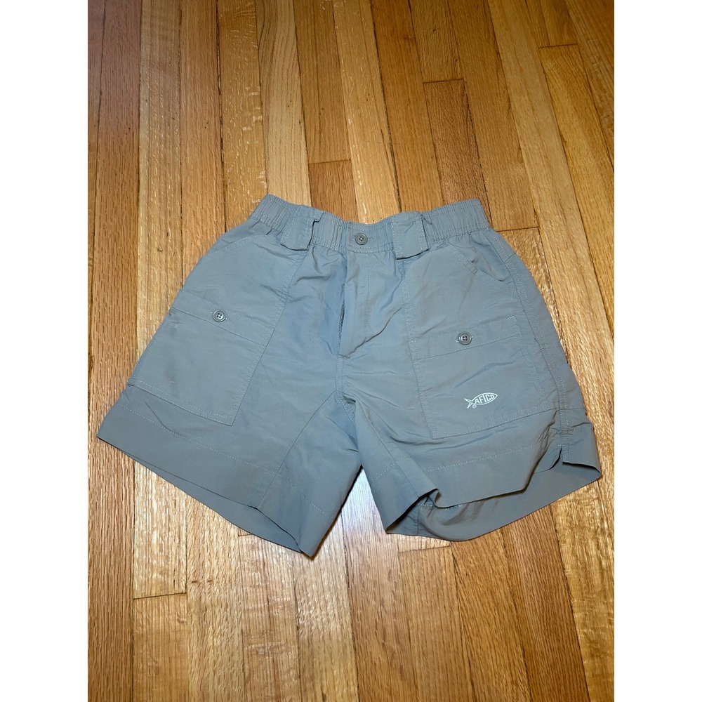 AFTCO Original Fishing Shorts Gray Nylon Utility Cargo Womens Size 28